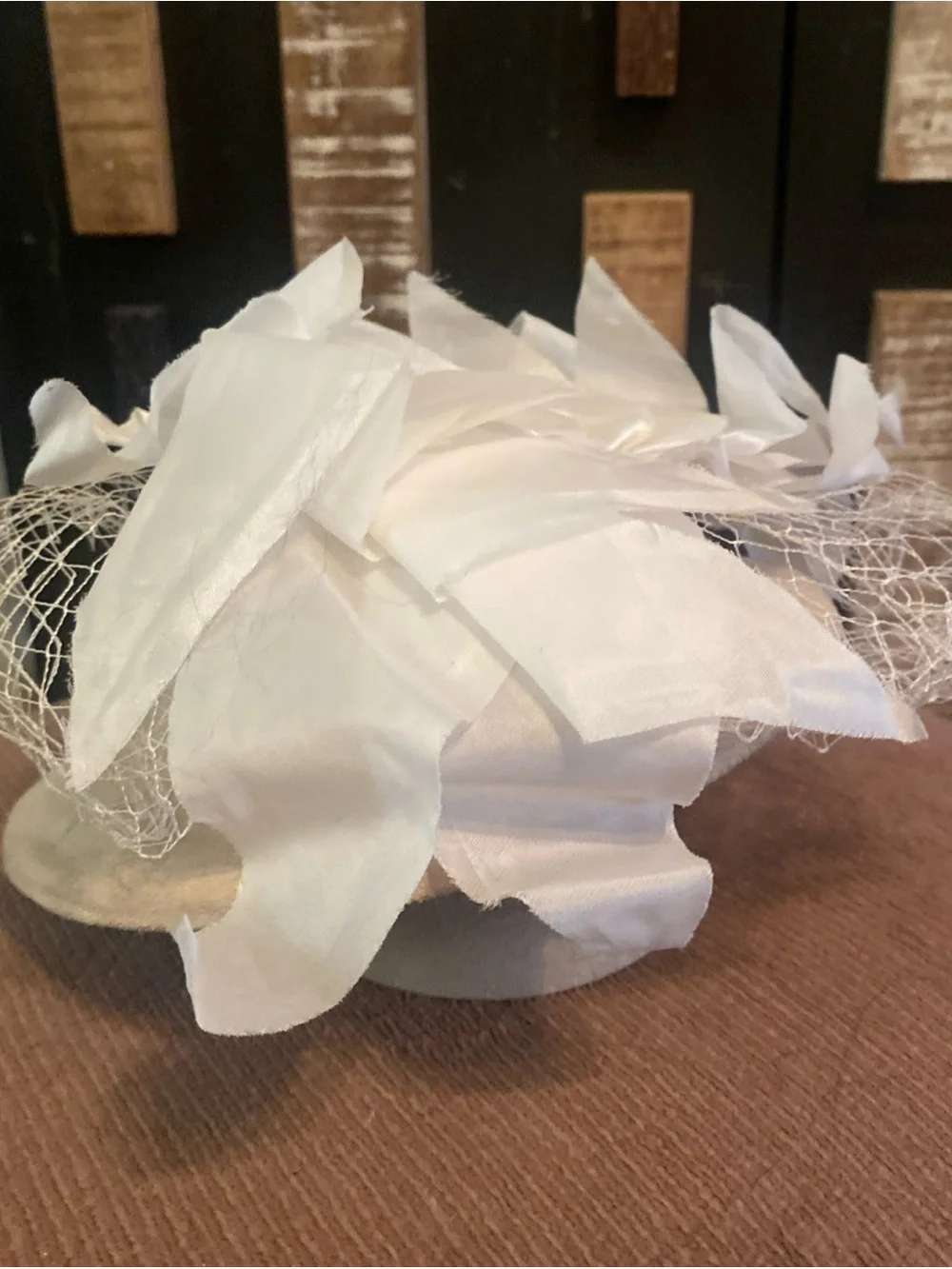 Vintage 1950s White Birdcage Veil - USA Union Made